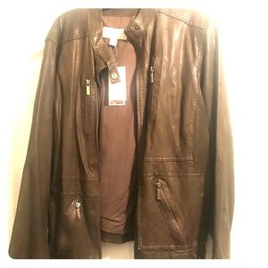 Brand New Michael Kors Leather  Biker Jacket